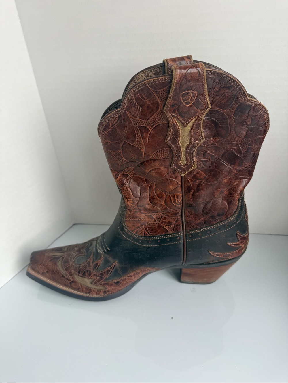 ARIAT Dahlia Womens Rodeo Brown Embossed Western Cowgirl Boots 9B - Picture 6 of 7